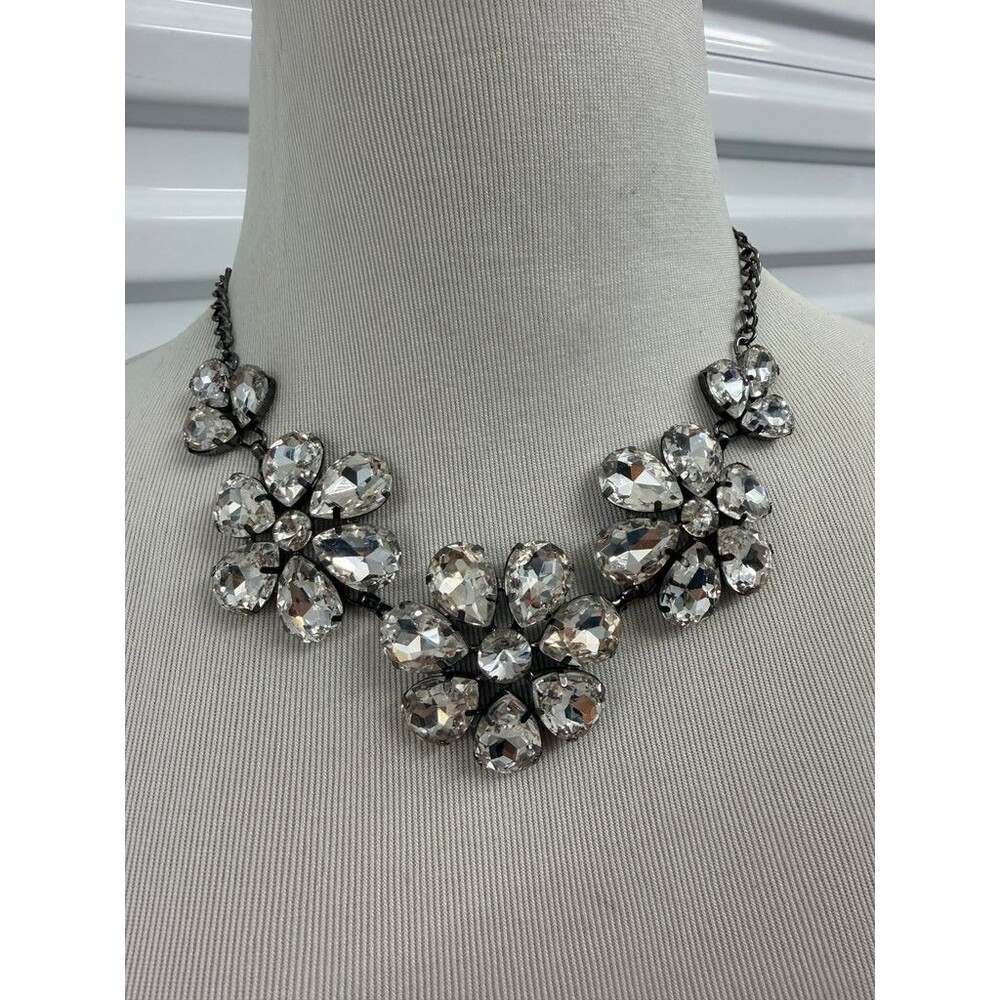 Crystal Flower Statement Necklace